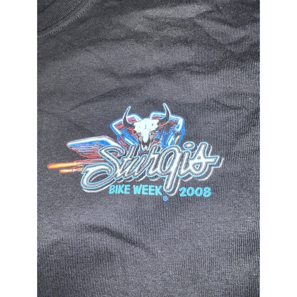 Sturgis‎ Vintage 2008 Bike Week Long Sleeve T-Shirt-NWT - Black- Medium (a2)